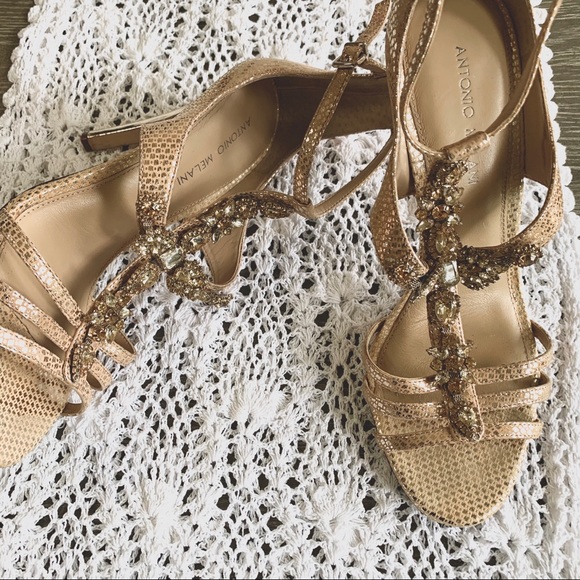 ANTONIO MELANI JEWELED RHINESTONES EMBELLISHED HIGH HEELS SHOES - Picture 11 of 14